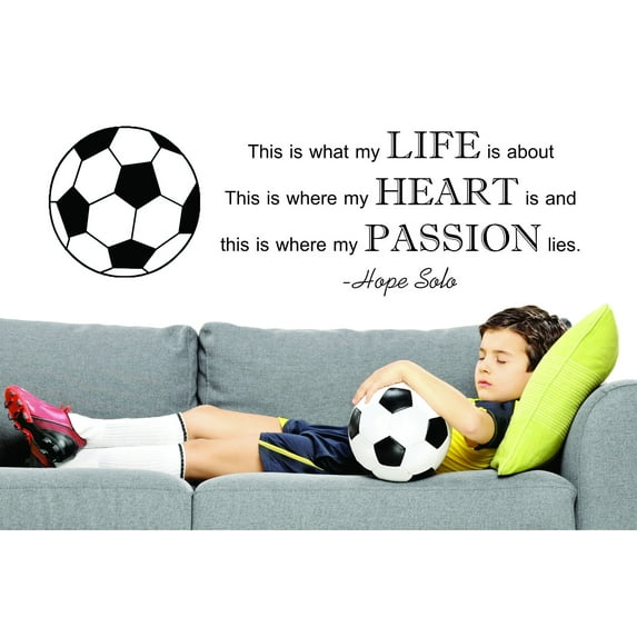 Custom Wall Decal : This Is What My Life Is About. This Is Where My Heart Is - Hope Solo Soccer Quote 20x30"