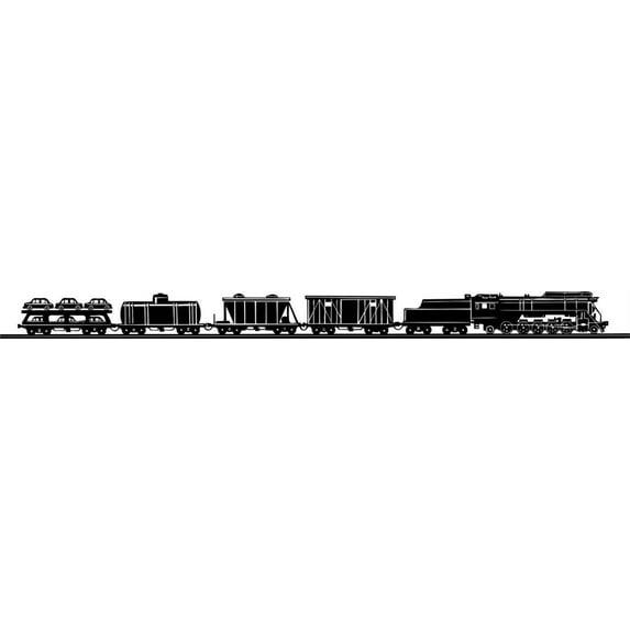 Custom Decals Train Kids Boys Bed Room 6x60"