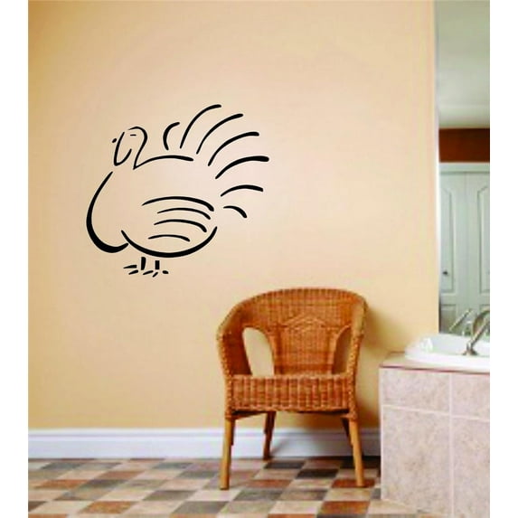 Custom Wall Decal Turkey Wild Bird Image Animal Hunting Hunter Man Gun Girl Ladies Sticker Vinyl Wall 18 X 18"