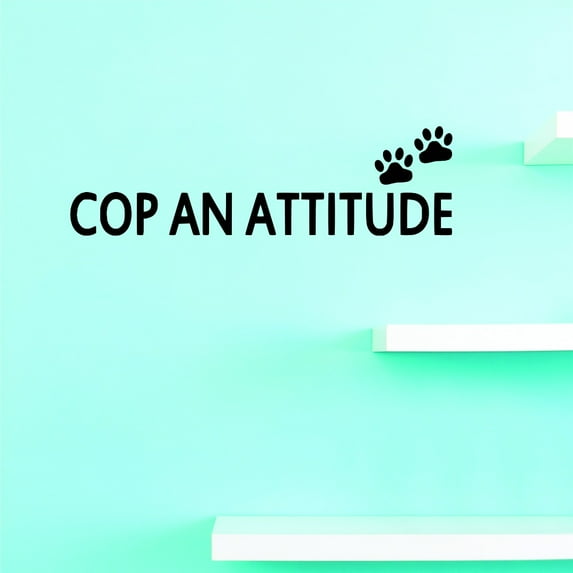 Custom Wall Decal Vinyl : Cop An Attitude Home Decor Picture Art 12 X 30 Inches