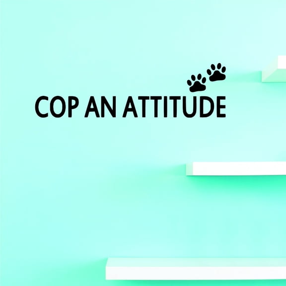 Custom Wall Decal Vinyl : Cop An Attitude Home Decor Picture Art 8 X 20 Inches