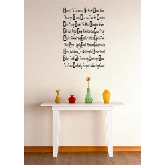 Custom Wall Decal Vinyl Sticker : ABC Quote Inspirational Quote Home 16x16"