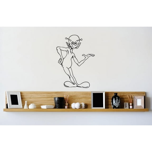 Custom Wall Decal Vinyl Sticker : Alien Creature Picture Art Peel & Stick Mural 12x18 Inches
