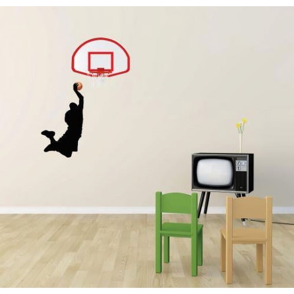 Custom Wall Decal Vinyl Sticker : Basketball Player Medalist Sports Sport Boy Girl Teen Bedroom Bathroom Living Room Mural : 20 X30" -