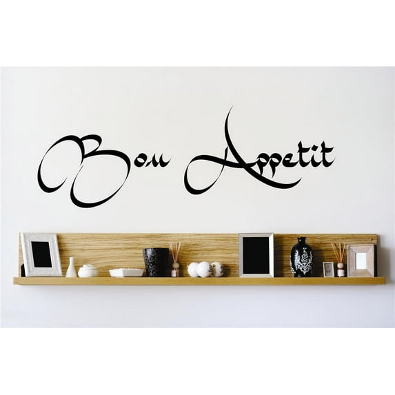 Custom Wall Decal Vinyl Sticker : Bon Appetit Kitchen Stylish Decor Mural 16x40"