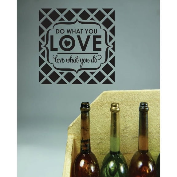Custom Wall Decal Vinyl Sticker : Do What You Love Love What You Do Image Quote Bedroom Bathroom Living Room Mural : 18 X18" -