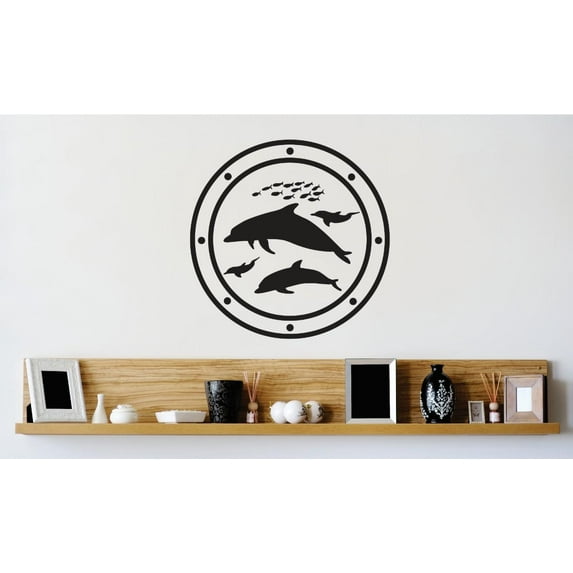 Custom Wall Decal Vinyl Sticker : Dolphins Mammal Animal Mural 20x20"