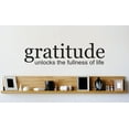 thumbnail image 1 of Custom Wall Decal Vinyl Sticker : Gratitude Unlocks The Fullness Of Life Quote Picture Art Peel & Stick Mural 8x20 Inches, 1 of 1