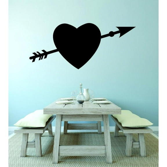 Custom Wall Decal Vinyl Sticker : Heart Bow Arrow Valentines Day Love Home Decor Living Room Bedroom 10x20