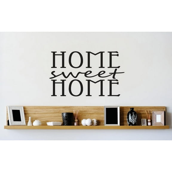 Custom Wall Decal Vinyl Sticker : Home Sweet Home Text Image Quote Mural 12x12"