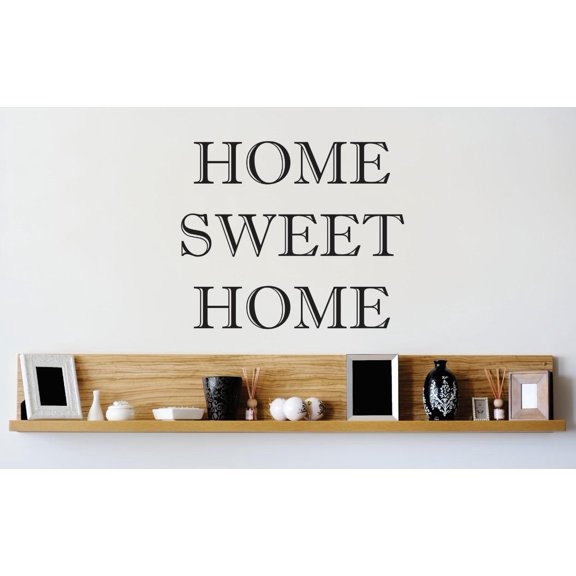 Custom Wall Decal Vinyl Sticker : Home Sweet Home Text Quote Mural 12x12"