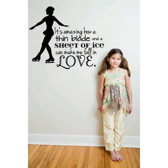 Design With Vinyl Ice Skating Quote Wall Decal, 15 x 20 in, for Bedroom and Living Room Decor