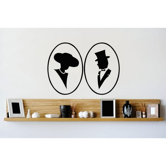 Custom Wall Decal Vinyl Sticker : Man And Woman Modern Image Mural 12x18"