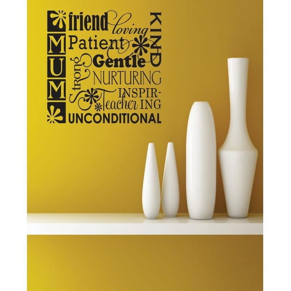 Custom Wall Decal Vinyl Sticker : Mum Friend Loving Patient Image Quote Bedroom Bathroom Living Room Mural : 18 X18" -