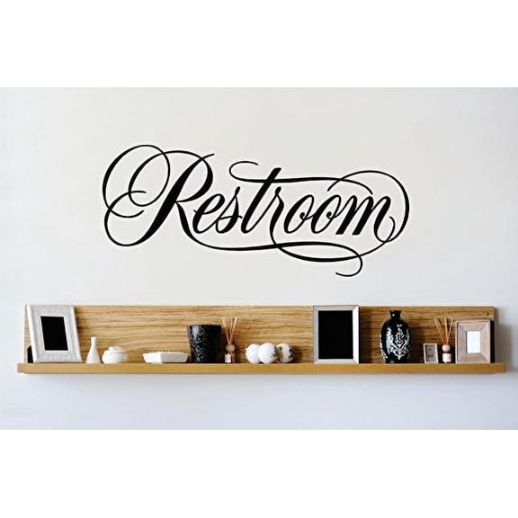 Custom Wall Decal Vinyl Sticker : Restroom Sign Image Quote Bedroom Bathroom Living Room Mural 12X30" -