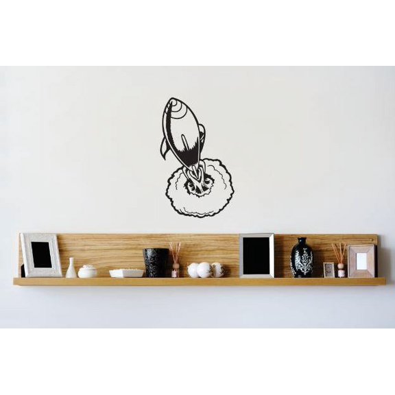 Custom Wall Decal Vinyl Sticker : Rocketship Image Bedroom Bathroom Living Room Mural : 16 X24" -