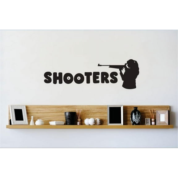 Custom Wall Decal Vinyl Sticker : Shooters Hunting Girl Gun Image Quote Bedroom Bathroom Living Room Mural : 16 X40" -