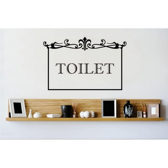 Custom Wall Decal Vinyl Sticker : Toilet Bathroom Sign Image Quote Bedroom Bathroom Living Room Mural : 12 X18" -