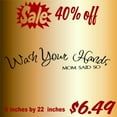 thumbnail image 1 of Custom Wall Decal Wash Your Hands Picture Art 6"X22" - Living Room - Peel & Stick Sticker - Vinyl Wall Decal, 1 of 2