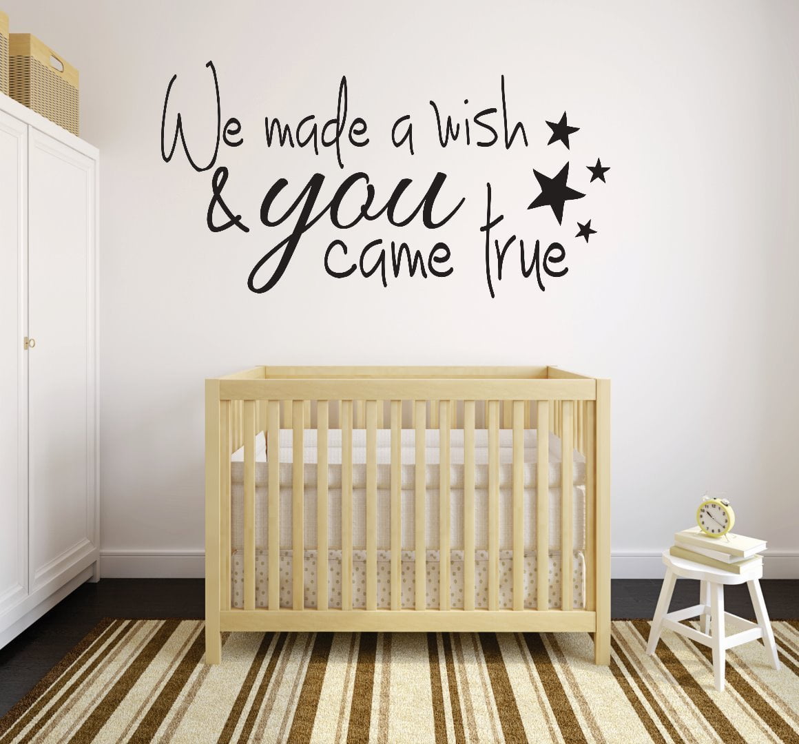 Custom Wall Decal We made a wish & you came true. Newborn Baby Quote