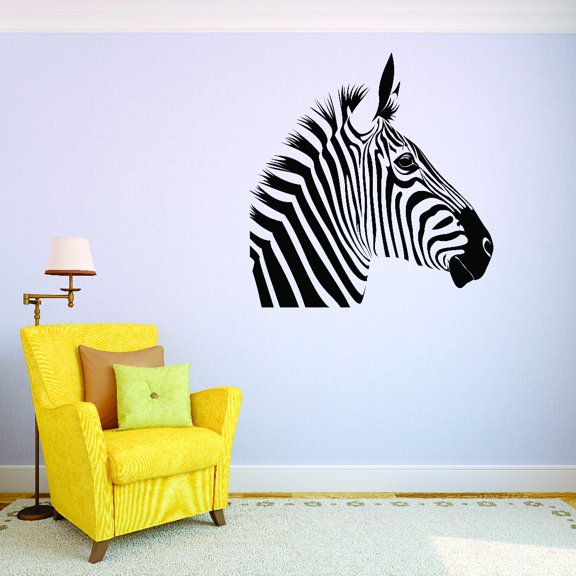 Custom Wall Decal : Zebra's Head Animal 16x24"