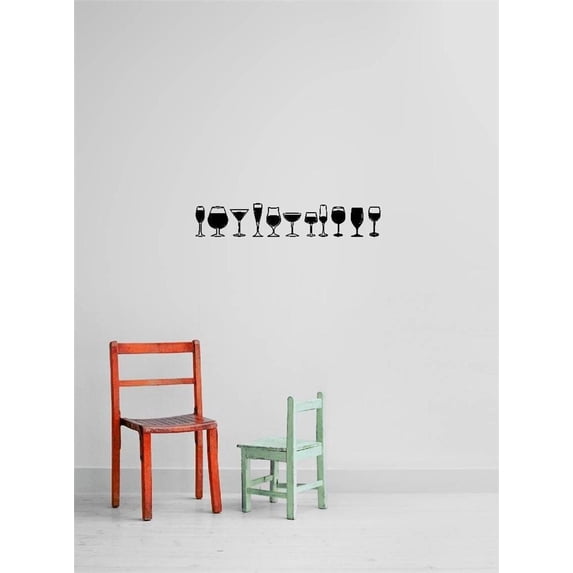 Custom Wall Decal : wine glass border Wall Sticker : 12 X30" -