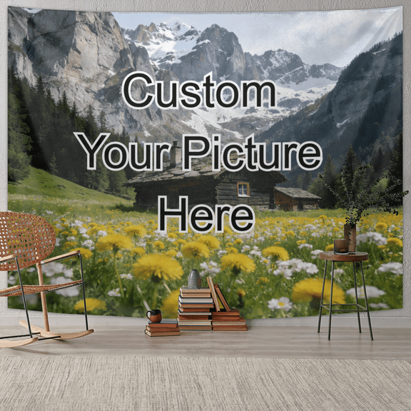 Custom Wall Tapestry Personalized Image Personalized Tapestry Hanging Decor Backdrop for Bedroom, Dorm 60*60in
