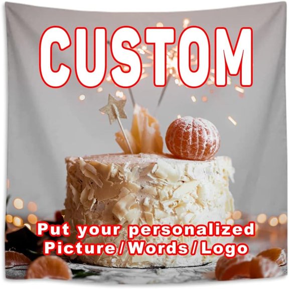 Custom Wall Tapestry Personalized Photo Text Decor