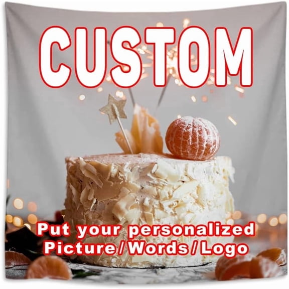 Custom Wall Tapestry Personalized Photo Text Decor