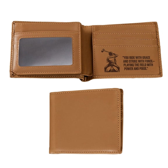 Custom Wallet for Polo Player, Engraved Gift for Men Who Ride with Class and Power, For Husband, Son, Christmas or Match Day Recognition, Leather Wallet, Mens Wallet, Gift for Men