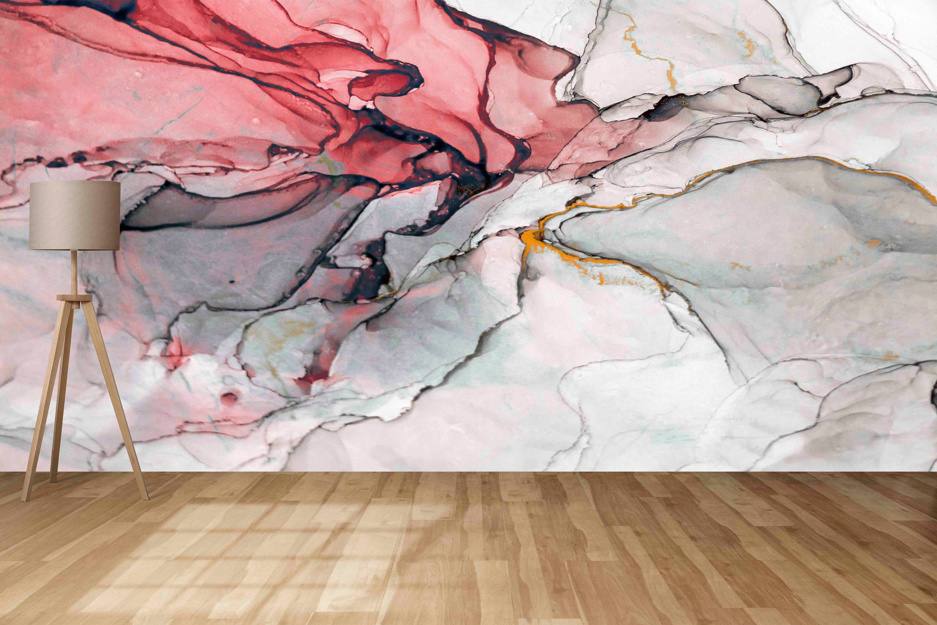 Custom Wallpaper, Paper Wall Art Abstract Mural, Bright Wallpaper ...