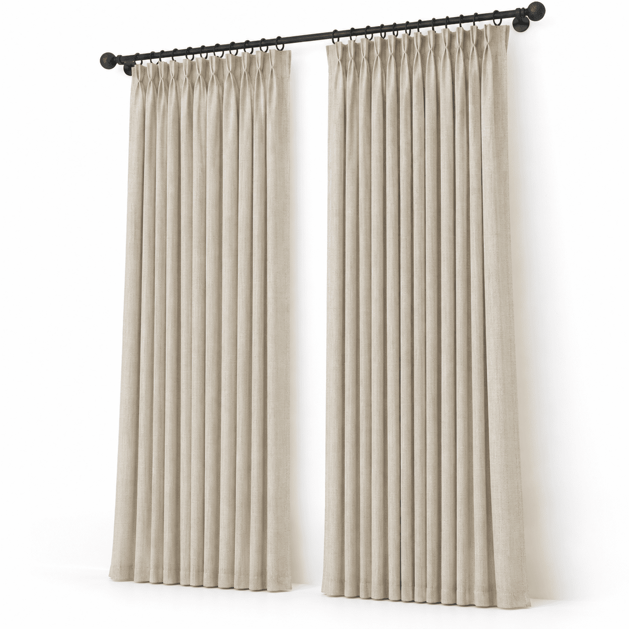 Custom Shear Custom Warm Beige Pinch Pleat Light Filtering Curta88 Inches Long For ...