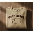 thumbnail image 1 of Custom Washington State Embroidered Sweatshirt, Vintage Collegiate Crewneck, Personalized State Pride Sweater Gift, 1 of 4