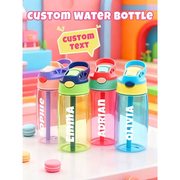 Custom Water Bottle Personalized Name Cup with Straw and Lid 16oz 480ml Gift for Him Her Home Office