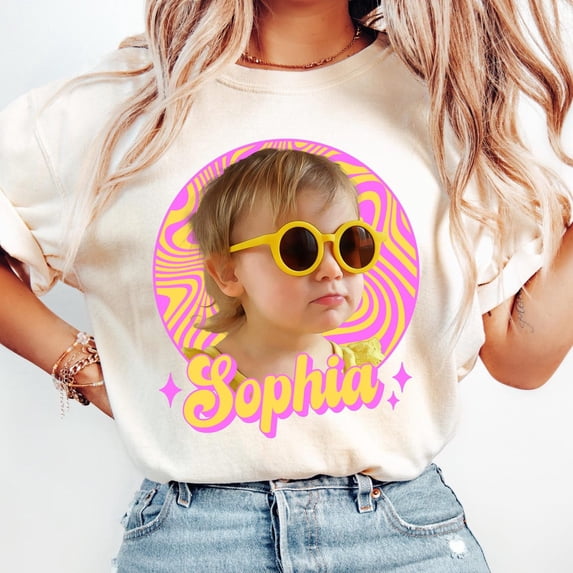 Custom Wavy Graphic Shirt, Personalized Photo and Name, Retro 90s Y2K ...
