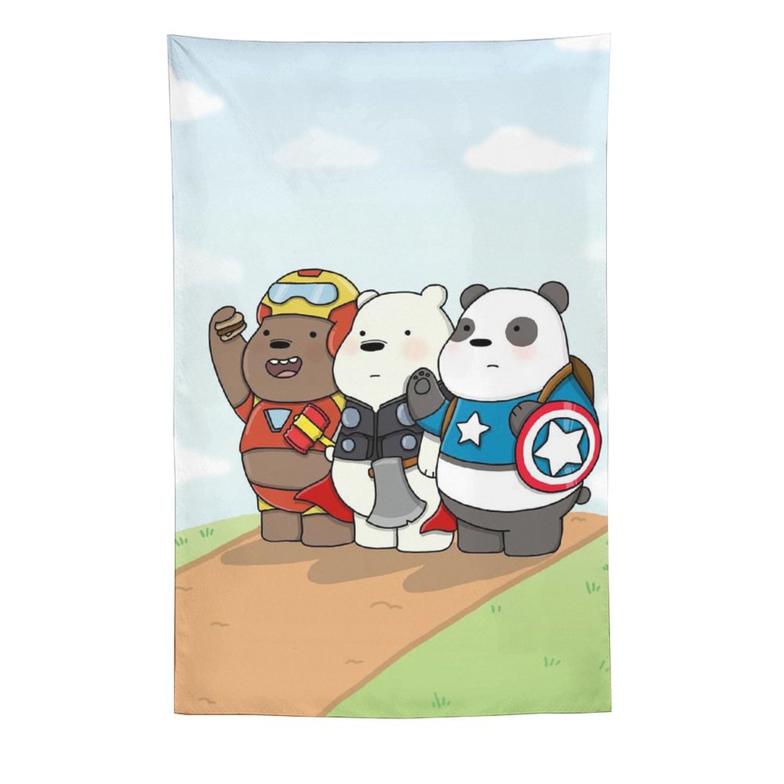 Custom We Bare Bears Tapestry wall hanging poster hanging painting