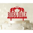 thumbnail image 1 of "Custom Wedding Cake Topper Personalized Red Cake Topper Color Option Available 5""-7"" Inches Wide", 1 of 1