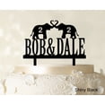 thumbnail image 1 of "Custom Wedding Cake Topper Personalized Shiny Black Cake Topper Color Option Available 5""-7"" Inches Wide", 1 of 1