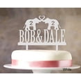 thumbnail image 1 of "Custom Wedding Cake Topper Personalized White Cake Topper Color Option Available 5""-7"" Inches Wide", 1 of 1