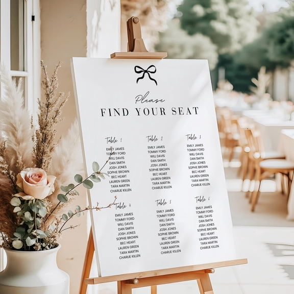Custom Wedding Seating Sign Minimalist Chart Table Assignment Decor Unframed Paper Print