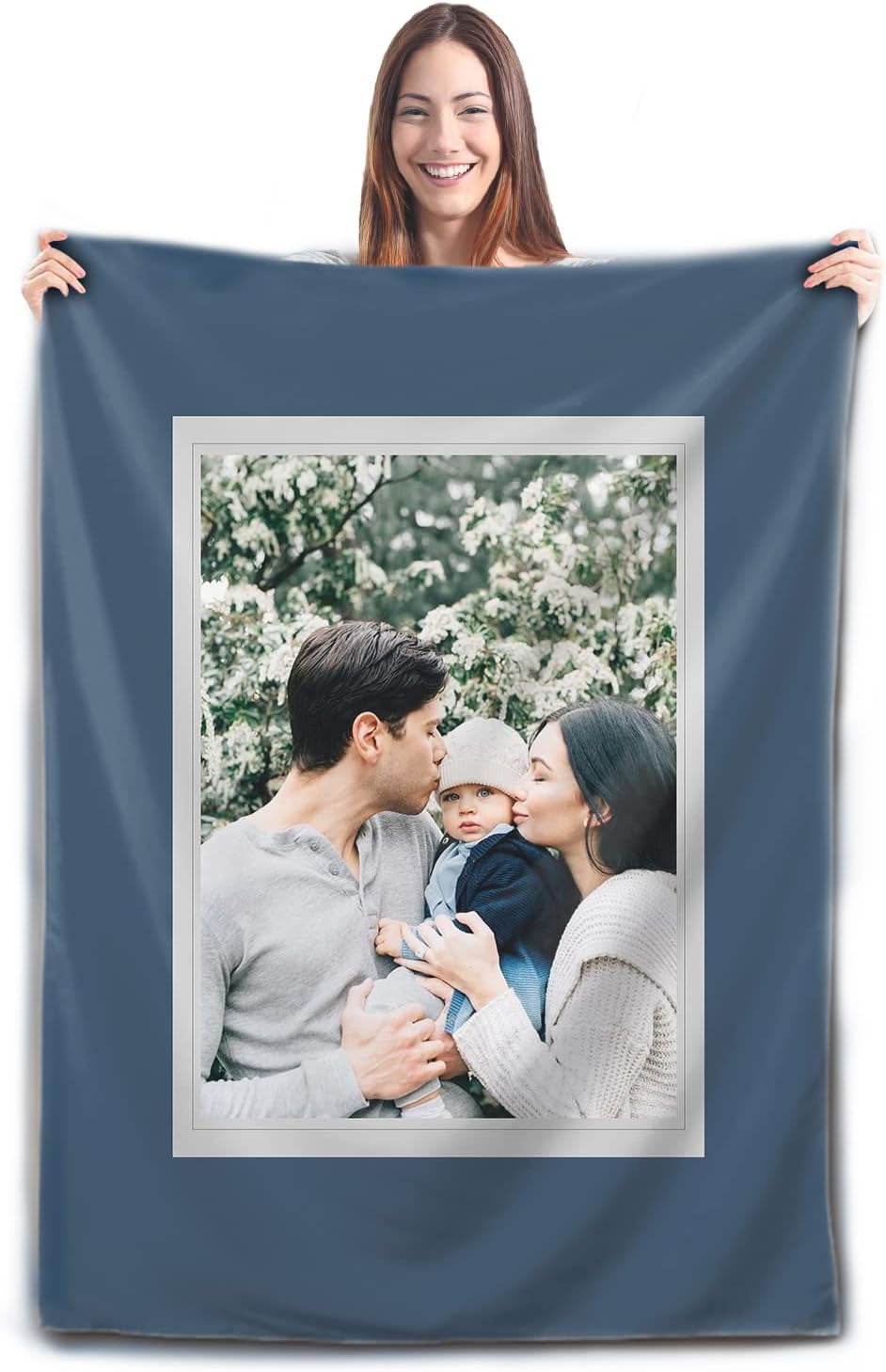 Custom Weighted Blanket with Text Picture Collage Personalized Photo Collage Blankets Christmas Xmas Anniversary Birthday Wedding Customized Gift for Friends Couples Dad Mom Kids Dogs Walmart