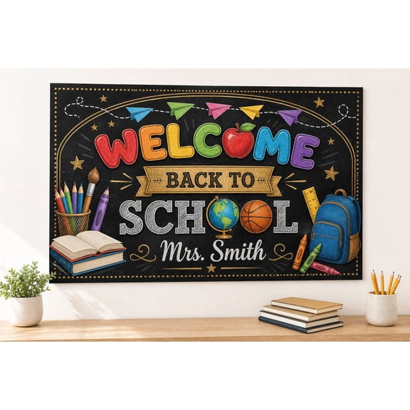 Custom Welcome Back to School Tapestry Personalized Teacher Classroom Banner