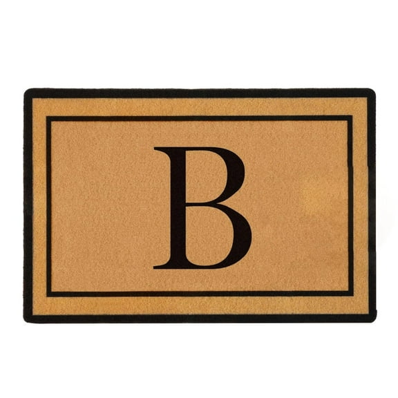 Custom Welcome Door Mat, Coir Fiber Outdoor Entrance Mat, Personalized Initial Monogram Rug, All Weather Non Slip Door Mat for Porch, 1* Alphabet Rug