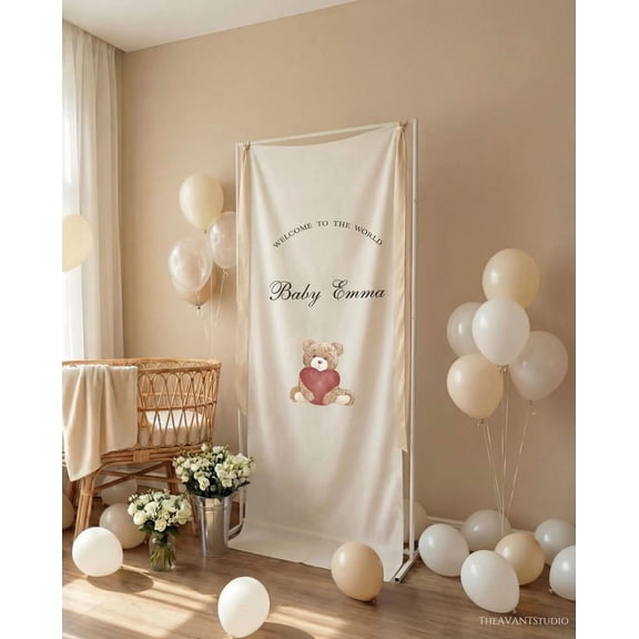 Custom Welcome Home Satin Banner, Personalized Announcement Sign, Fabric Event Decor, Celebration Backdrop