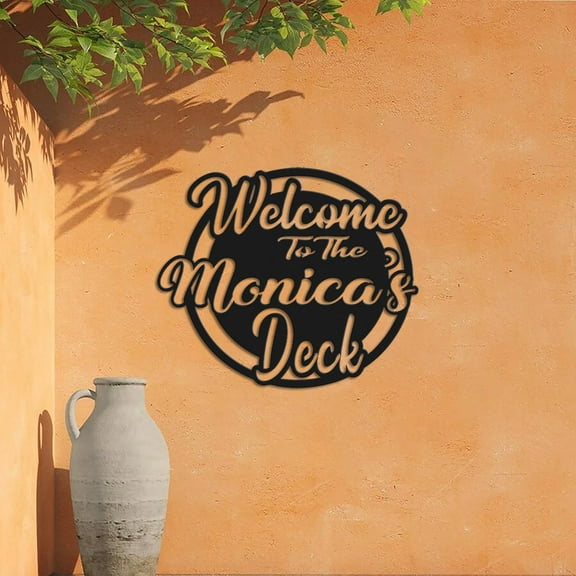 Custom Welcome To The Deck Metal sign,Personalized Metal Wall Decor, Housewarming Gift, Welcome Sign Front Porch, Metal Monogram