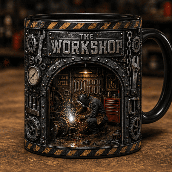 Custom Welder Coffee Mug Industrial Workshop Ceramic Desk Cup for Welders and Mechanics