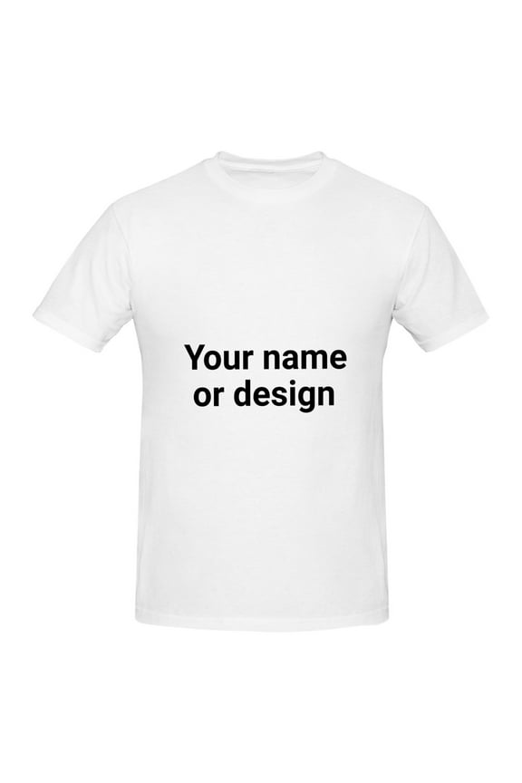 Custom White T-Shirt for Men - Personalized Text or Graphic Print Tee, Soft Breathable Cotton Short Sleeve Shirt for Work, Gym, Travel, or Casual Daily Wear