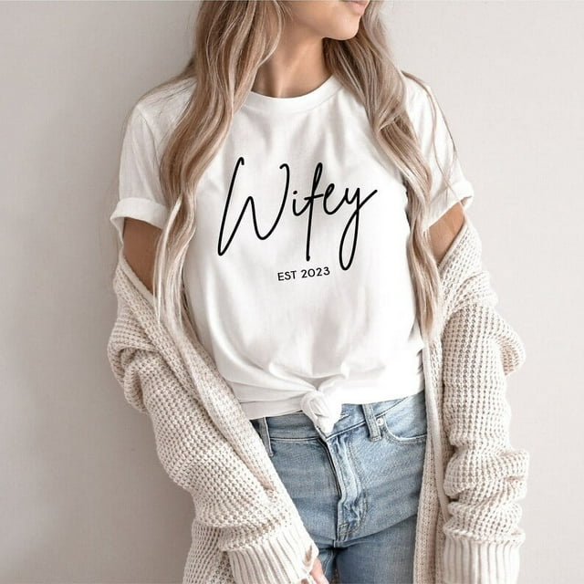 Custom Wifey Shirt, Bride Shirt, Gift For Bride, Cute Wifey Shirt, Just