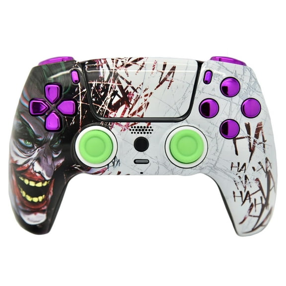 Custom Wireless Controller Compatible with PS5 - Multiple Designs Available (Jokester & Purple Chrome)