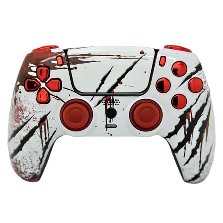 Custom Wireless Controller Compatible with PS5 - Multiple Designs Available (Slasher & Red Chrome)